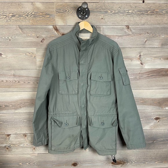 The Territory Ahead Full Zip Green Utility Drawstring Waist Jacket